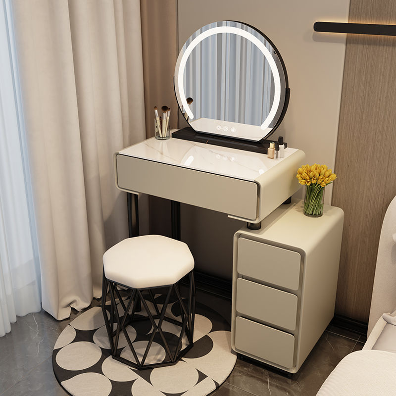 Beauty Makeup Vanity Set - Coiffeuse moderne en bois avec miroir